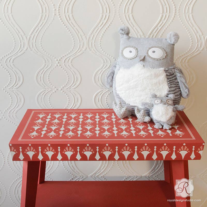 Painting Patterns on Tables and Decor with Furniture Stencils - Royal Design Studio