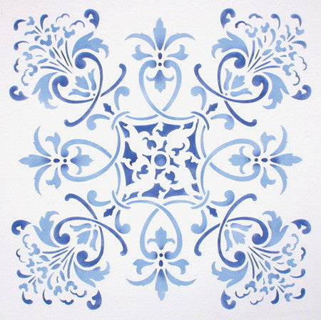 Large Tile Wall Stencils - Florence Tile Stencils - Royal Design Studio