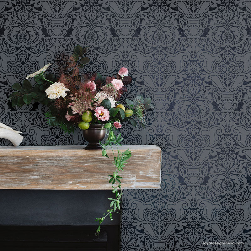 Fortuny Damask Wall Stencil