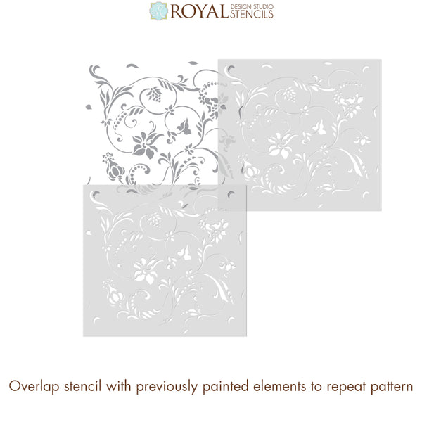 Flourish Allover Wall Stencil