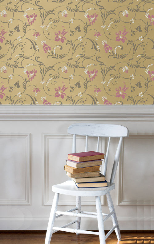 Flourish Allover Wall Stencil