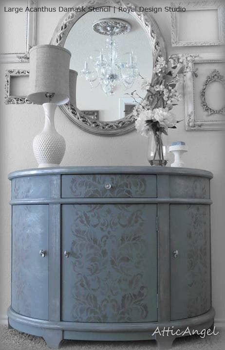 Acanthus Damask Wall Stencil - Royal Design Studio Stencils