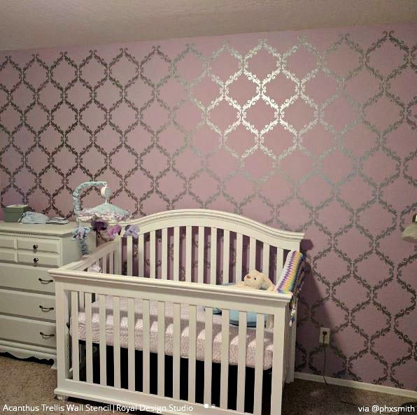 Acanthus Trellis Wall Stencil - Royal Design Studio Stencils