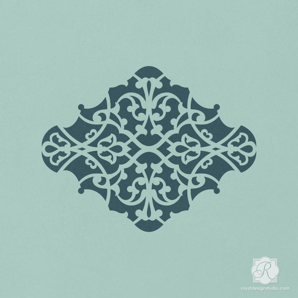 Decorating Crafts and DIY Projects with Intricate Moroccan Pattern - Alhambra Ornament Craft Stencils - Royal Design Studio