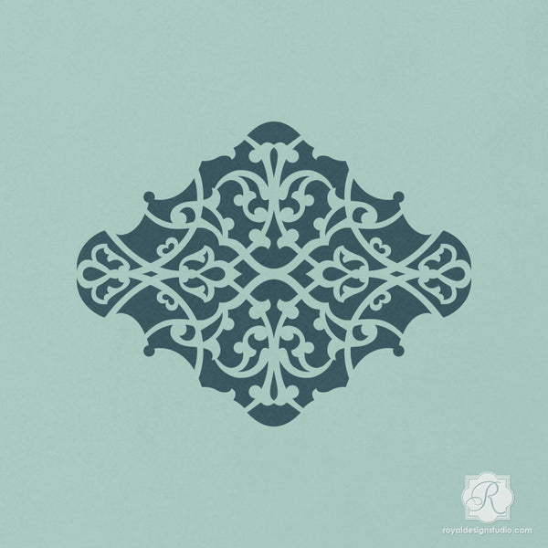 Decorating Crafts and DIY Projects with Intricate Moroccan Pattern - Alhambra Ornament Craft Stencils - Royal Design Studio