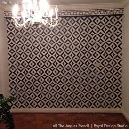 Bold and Geometric Home Decor - Black and White Wall Stencils