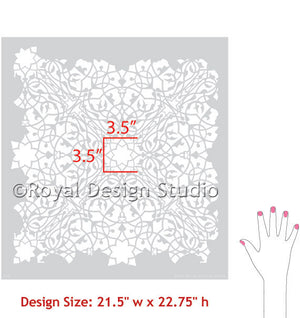 Toubkal Moroccan Lace Wall Stencils - Royal Design Studio