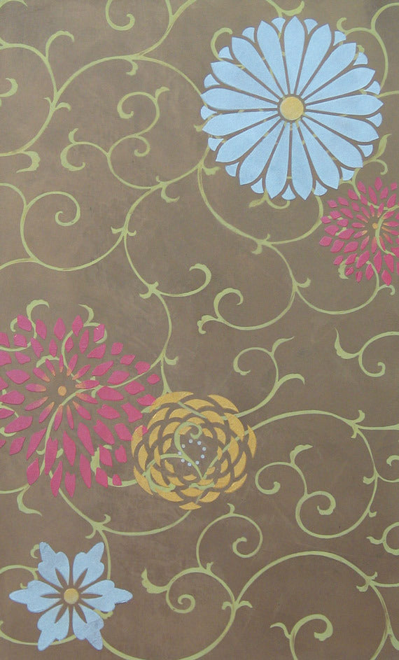 Oriental and Asian Designs - Allover Vine Wall Stencil Patterns - Royal Design Studio