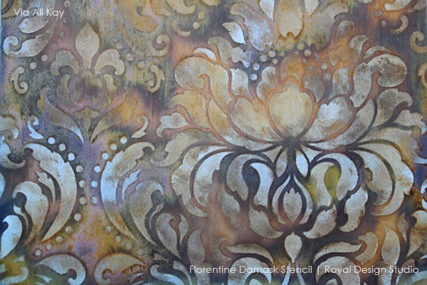 Classic and Elegant Florentine Damask Stencil Patterns for Painting Wallpaper Looks on Walls - Royal Design Studio