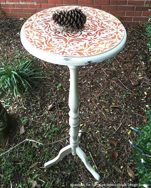 Ethnic Ikat Damask Stencil Pattern for Walls & Furniture Stenciling