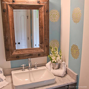 Ankara Impression C Stencil Design - Exotic Layered 3D Stenciled Wall Art - Royal Design Studio