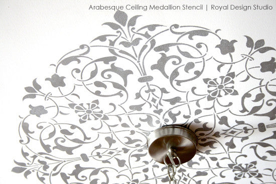Designer Stencils for Painted Ceiling - Intricate and Exotic Home Decor - Moroccan Ceiling Medallion Stencils - Royal Design Studio
