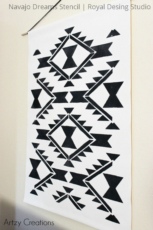 Native American Navajo Damask Furniture Stencil - Bonnie Christine free-printable-native-american-stencils-and-silhouettes-free-printable-stencils