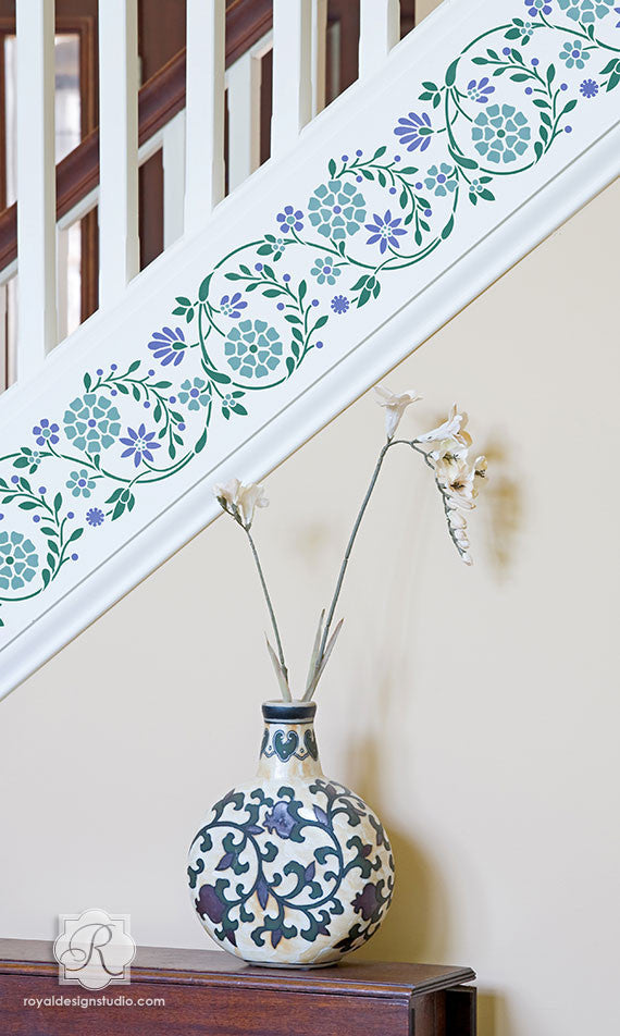 Flower Border Stencil by Royal Design Studio Wall Stencils