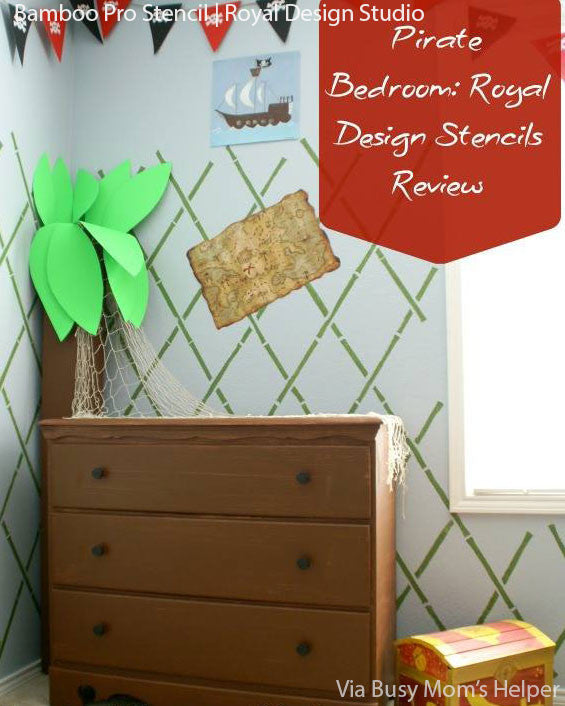 Cute Boys Room Decor Ideas - Bamboo Wall Stencils for Pirate Themed Room