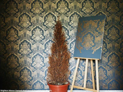 Large Floral Damask Wall Stencils - DIY Wallpaper Look