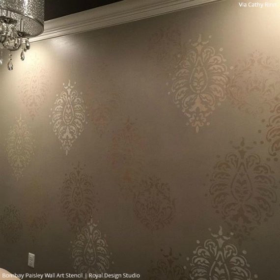 Bombay Paisley Wall Art Stencil