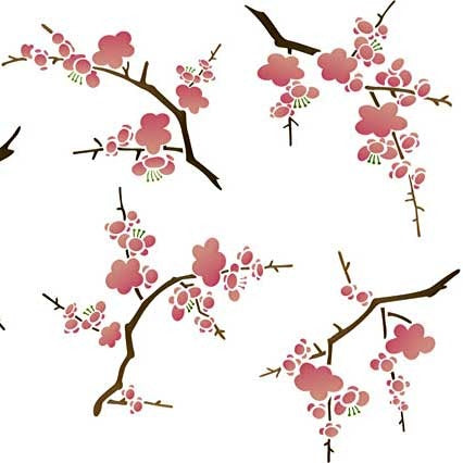 Cherry Blossoms Flower Stencils - Royal Design Studio