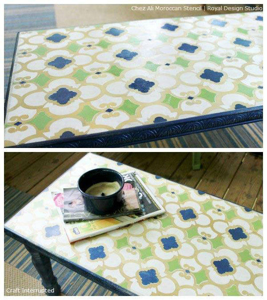 Painted Furniture DIY Projects with Moroccan Patterns and Stencils