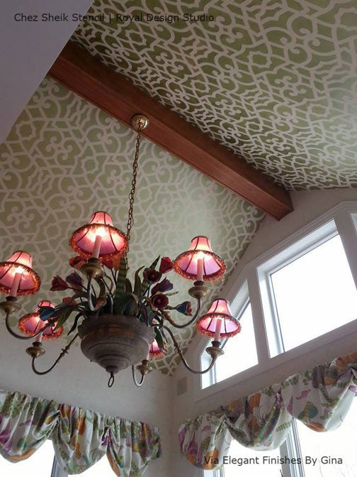 Chez Sheik Moroccan Stencils to Paint the Ceiling - Royal Design Studio