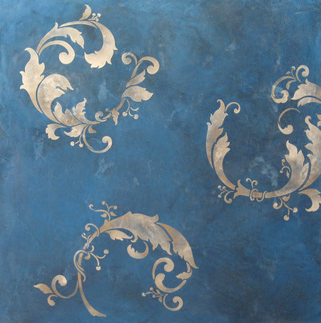 Decorating walls with Oriental wall art stencils - Chinois Leaves Wall Stencil