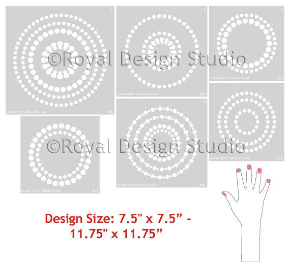 Modern Circle Shapes and Designs - Wall Stencils by Royal Design Studio