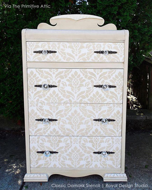 Large Trellis Wall Stencil | Acanthus Damask Wall Stencil for DIY Wallpaper