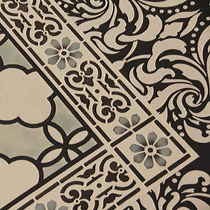 Border Stencils | Classical Border & Corner on stenciled floorcloth