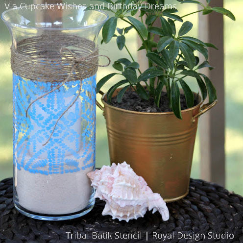 Crafting with Small Stencils and Patterns for Colorful DIY Projects - Tribal Batik Allover Craft Stencils - Royal Design Studio