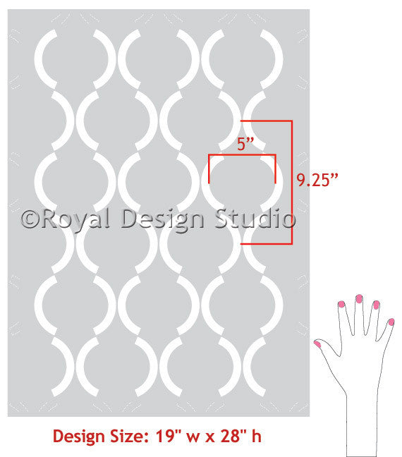 DIY Painting Projects using Large Damask Art Deco Pattern Wall Stencils - Royal Design Studio