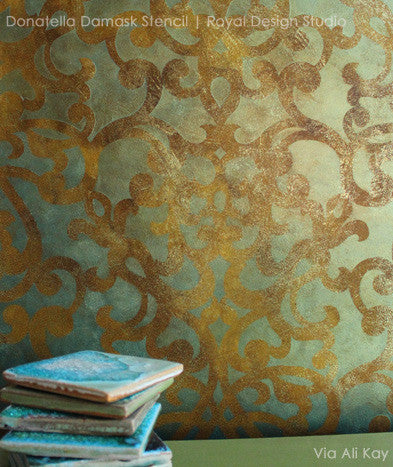 Donatella Damask Allover Stencil by Royal Design Studio