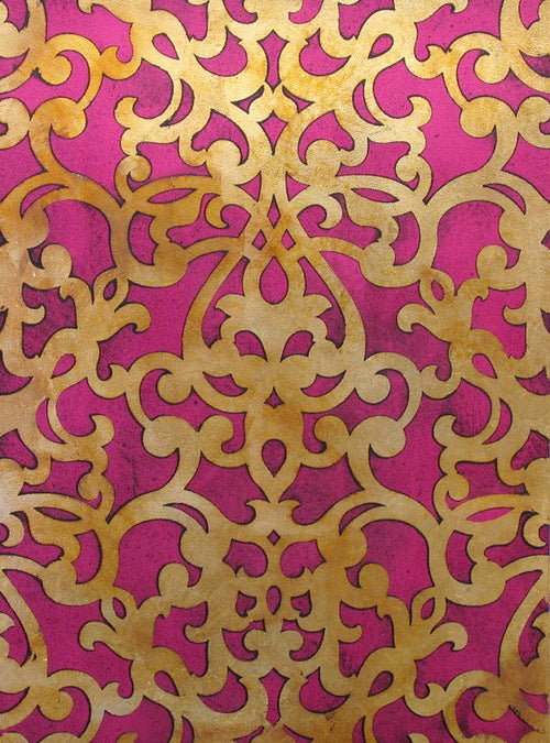 Allover Wall Stencil for DIY Wallpaper Painting | Donatella Damask