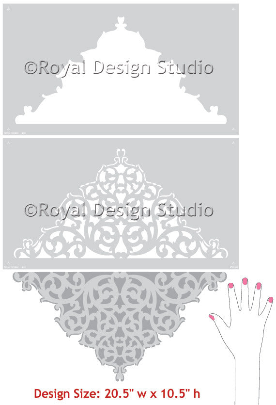 European Lace Center Ceiling Stencil design