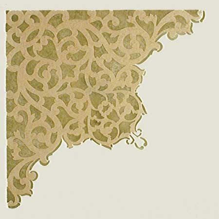 European Lace Corner Ceiling Stencil