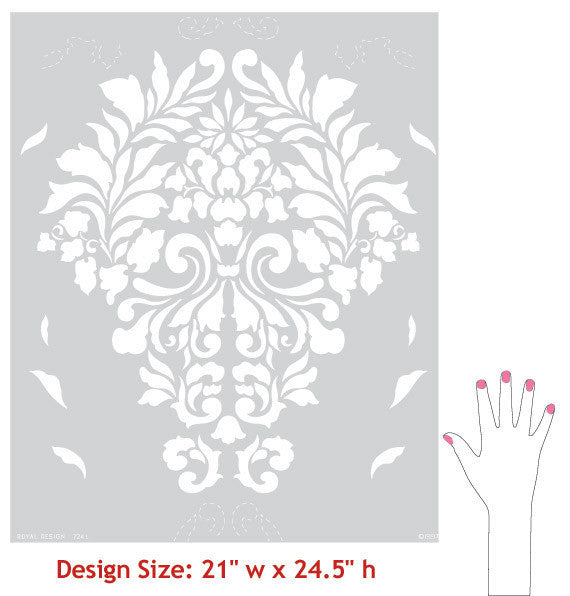 Fabric Damask Wall Stencil patterns