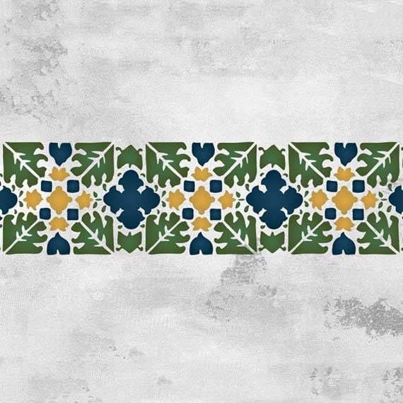 Moroccan Stencils Fez Block Border 