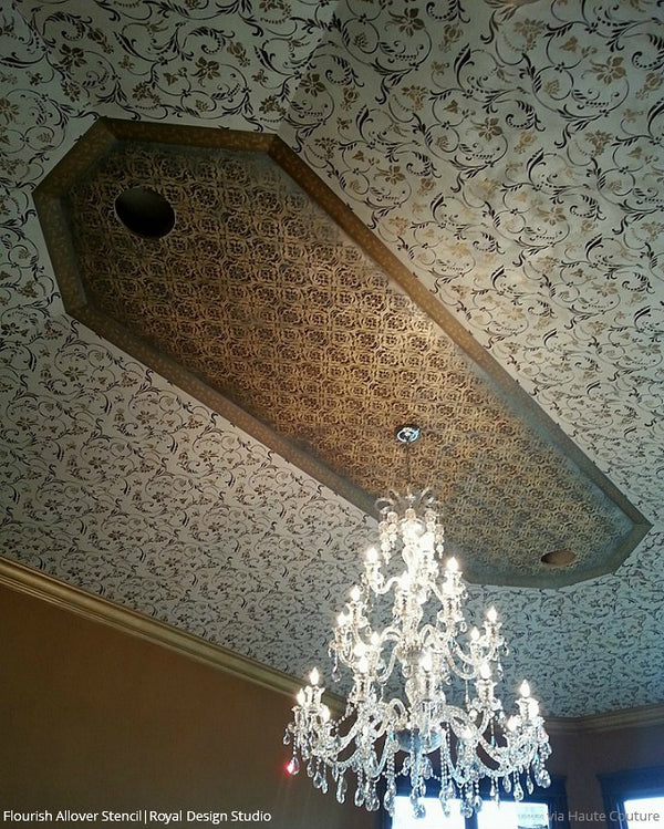Flourish Allover Wall Stencil