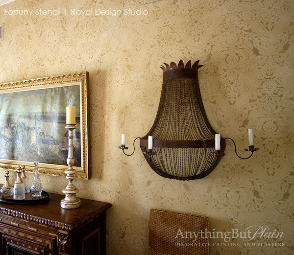 Fortuny Damask Wall Stencil