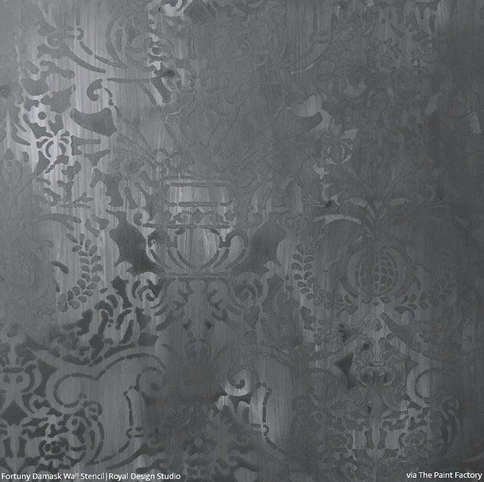 Large Trellis Wall Stencil | Acanthus Damask Wall Stencil for DIY Wallpaper