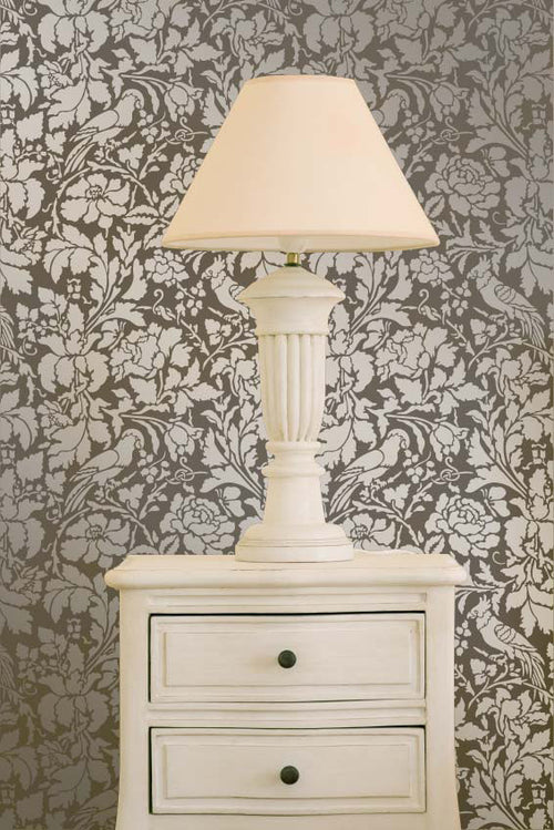 French Floral Damask Wall Pattern Stencil | Romantic Allover Stencil