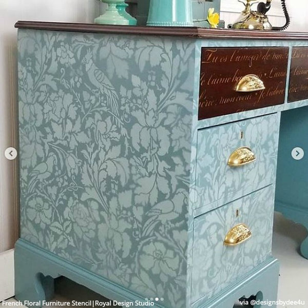 French Floral Damask Wall Stencil