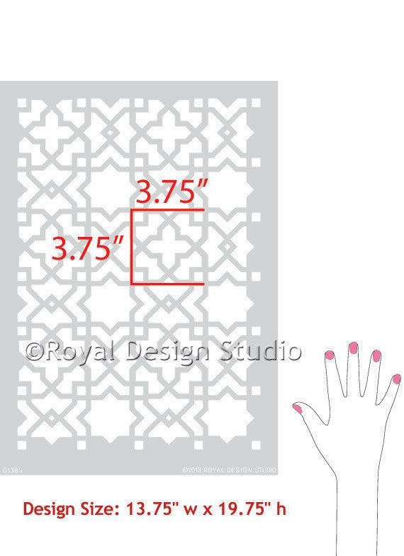 Moroccan Furniture Stencils Small Tangier Lattice Royal Design