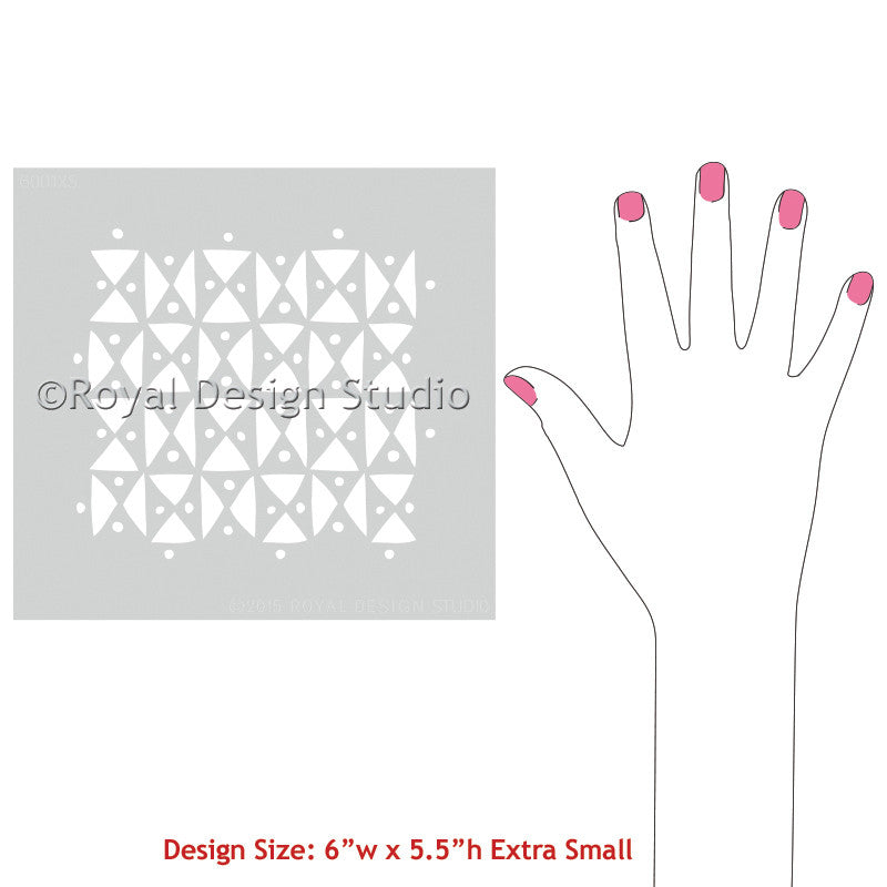 Geometric Triangle Shapes on Craft Projects - Raphia Graphic African Craft Stencils