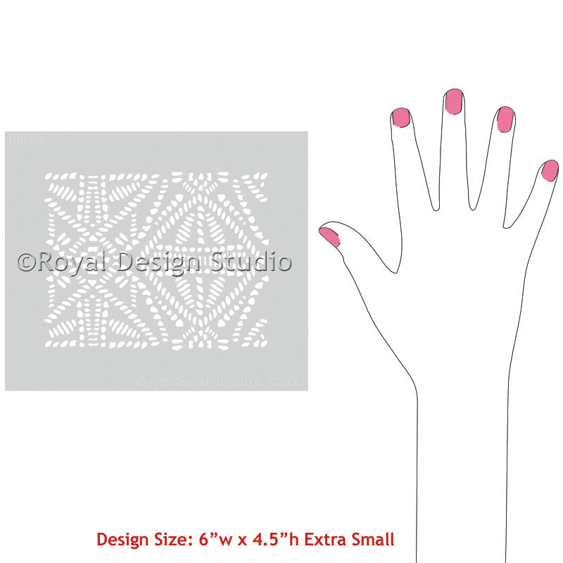 African Design and Tribal Patterns on Furniture and Fabric - Tribal Batik Allover Craft Stencils - Royal Design Studio