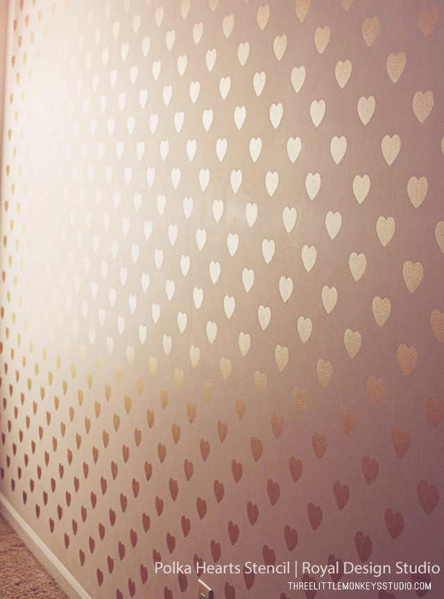 Polka Heart Wall Stencil