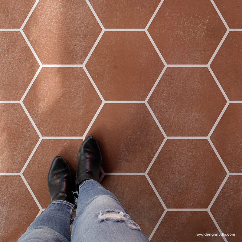 NEW! Upscaled Hexagon Tiles Stencil