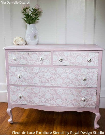 Fleur de Lace Furniture Stencil