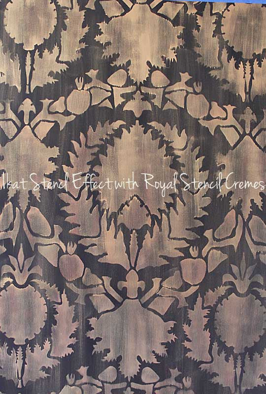 Silk Road Suzani Exotic Wall Stencils for Painting Ikat Pattern Accent Walls and Painted Floors - Royal Design Studio