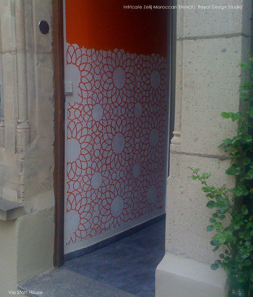 Colorful Stenciled and Painted Door DIY Project with Royal Design Studio Wall stencils