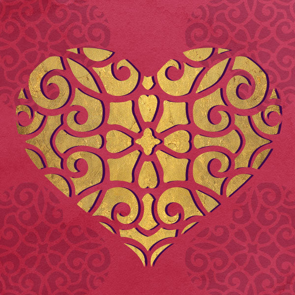 Cute Wall Art and DIY Painting with Lace Heart Wall Stencils